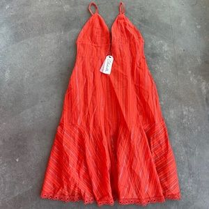 Cleobella V-Neck A Line Smocked Back Dress Size M